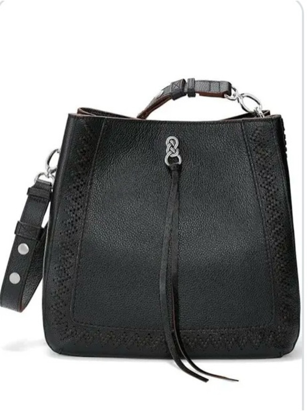 Brighton Black Leather Georgia Interlok collection Hobo excellent condition